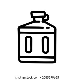 flat water bottle line vector doodle simple icon