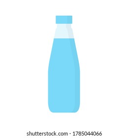 Flat water bottle, plastic bottle icon, vector illustration isolated on white background