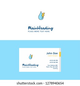 Flat Water drop with current Logo and Visiting Card Template. Busienss Concept Logo Design