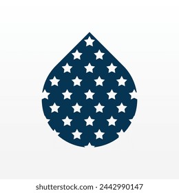 Flat water drop illustration background. Rain drop design asset. Aqua drop asset template