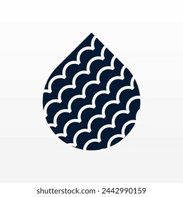 Flat water drop illustration background. Rain drop design asset. Aqua drop asset template