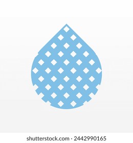 Flat water drop illustration background. Rain drop design asset. Aqua drop asset template