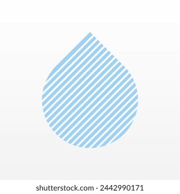 Flat water drop illustration background. Rain drop design asset. Aqua drop asset template