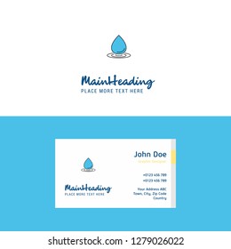 Flat Water drop Logo and Visiting Card Template. Busienss Concept Logo Design