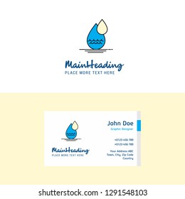 Flat Water drop Logo and Visiting Card Template. Busienss Concept Logo Design