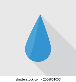 Flat water drop vector icon.