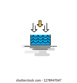 Flat Water evaporation Icon. Vector