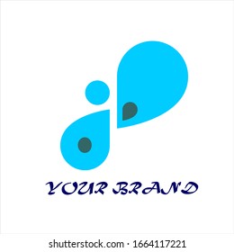 logotipo de icono de agua plana ilustración vectorial