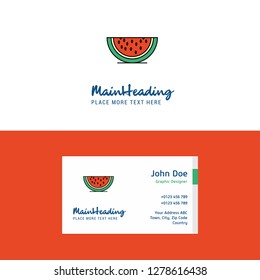 Flat Water melon  Logo and Visiting Card Template. Busienss Concept Logo Design