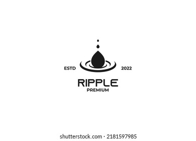 Flat water ripple logo design vector illustration idea