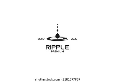 Flat water ripple logo design vector illustration idea