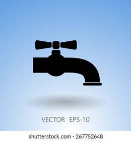 Flat a water tap icon