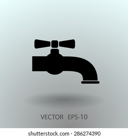 Flat a water tap icon