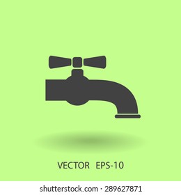 Flat a water tap icon
