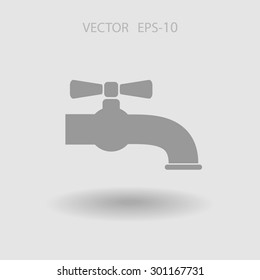Flat a water tap icon