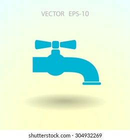 Flat a water tap icon
