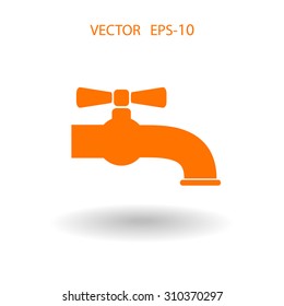 Flat a water tap icon