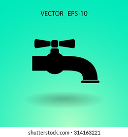 Flat a water tap icon