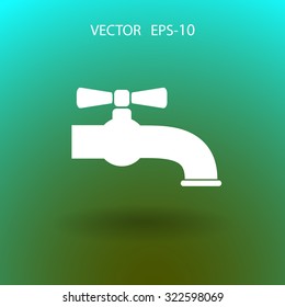 Flat a water tap icon