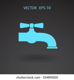 Flat a water tap icon