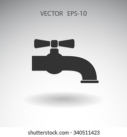 Flat a water tap icon