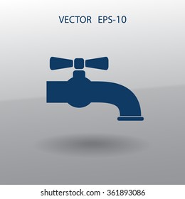 Flat a water tap icon