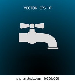 Flat a water tap icon