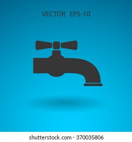 Flat a water tap icon