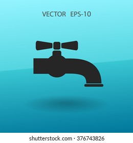 Flat a water tap icon