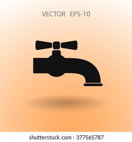 Flat a water tap icon
