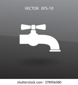 Flat a water tap icon