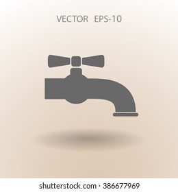 Flat a water tap icon