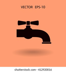 Flat a water tap icon