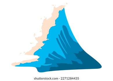 flat water wave illustration over white