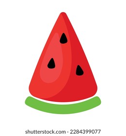 Flat watermelon fresh fruit slice vector png for cute icon and clipart for summer and kids book in fruits list poster