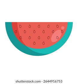 Ilustração do vetor de frutas de melancia plana