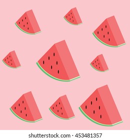 Flat watermelon isometric pattern