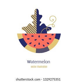 Flat watermelon vector icon illustration isolated on white background.Watermelon icon eps. 