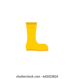 Flat Waterproof Shoes Element. Vector Illustration Of Flat Rubber Boots Isolated On Clean Background. Can Be Used As Rubber, Boots And Gumboots Symbols.