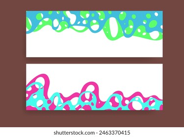 Flat Wave Border Vector Background Set