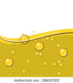 Flat wave and bubbles oil vector