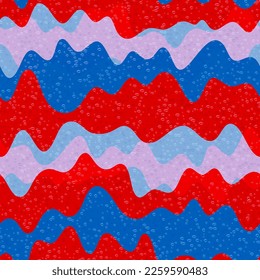 Flat wave fluid vector seamless pattern. Wavy dynamic stripes texture. Wrapping paper endless aquatic pattern. Wallpaper ornament design. Wave flow splash fluid shapes background.
