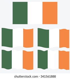 Flat and Waving Flag Of Ireland