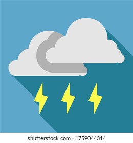 Flat weather icon design, Summer, Rainy season, Cloudy, Sun covered by clouds, Design of cloud sightings in the sky