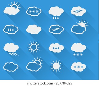 flat weather icons set