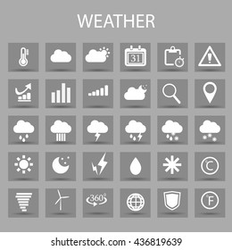 Flat weather icons set.
