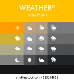 Flat weather icons set UI design