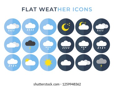 flat weather icons vector illustration