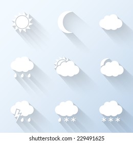 Flat weather icons. Vector illustration