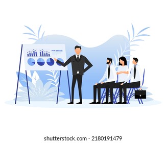 Flat web banner with education people. Flat vector illustration